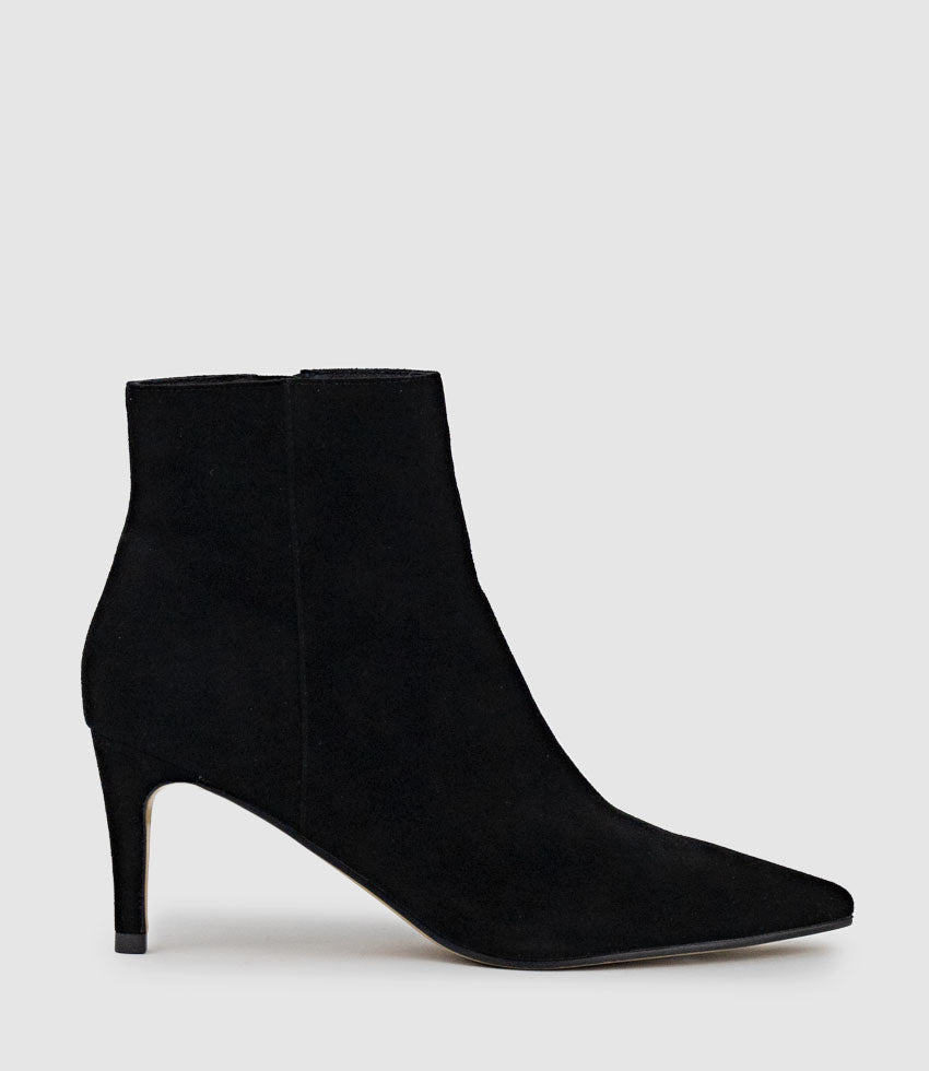 ZIKA75 Pointed Ankle Boot in Black Suede - Edward Meller