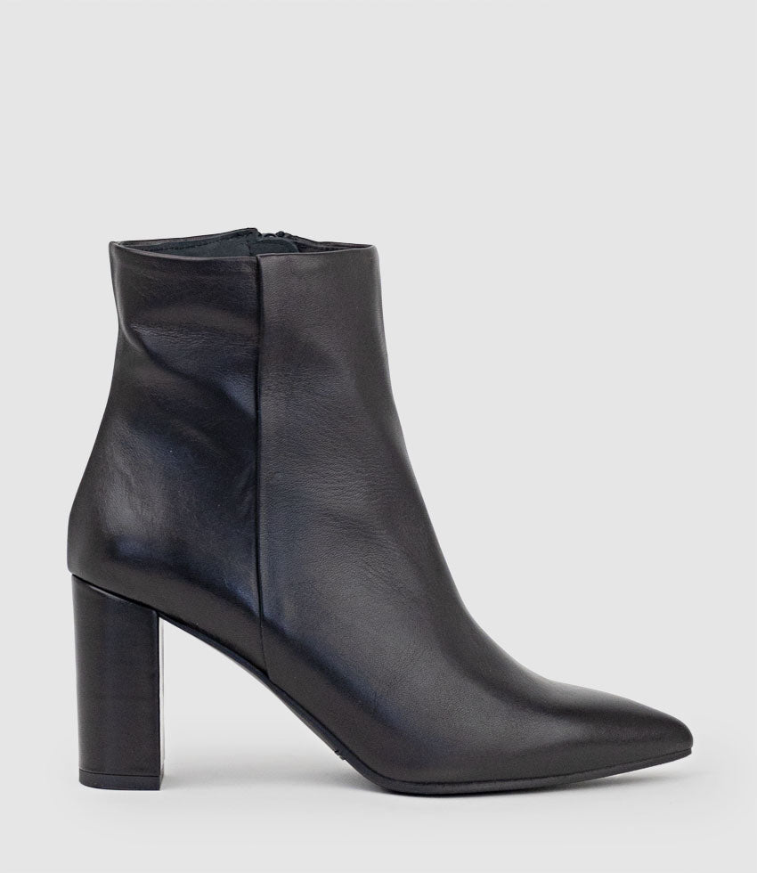 ZIM70 Pointed Ankle Boot in Black - Edward Meller